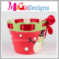 Ceramic Red Xmas Candy Pot without lid OEM